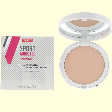 Pupa Sport Addicted Poudre Compacte Résistante à l'Eau 001 Rose Beige