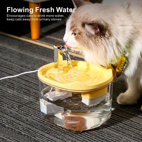 Fuente de agua inalámbrica para gatos de acero inoxidable