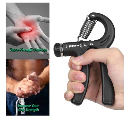 مدرب قوة قبضة NIYIKOW ، مقوي قبضة اليد ، مقاومة قابلة للتعديل 22-132 رطلاً (10-60 كجم) ، قابض غير قابل للانزلاق ، مثالي للموسيقيين والرياضيين وتمارين إعادة تأهيل اليدين (أسود ، عبوة