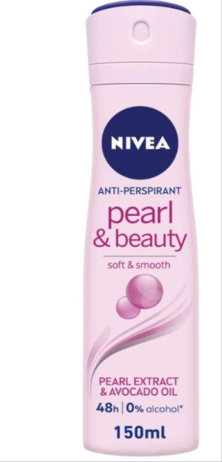 مزيل للعرق للنساء، بيرل آند بيوتي من نيڤيا، خلاصة اللؤلؤ، بخاخ 150 مل، منعش