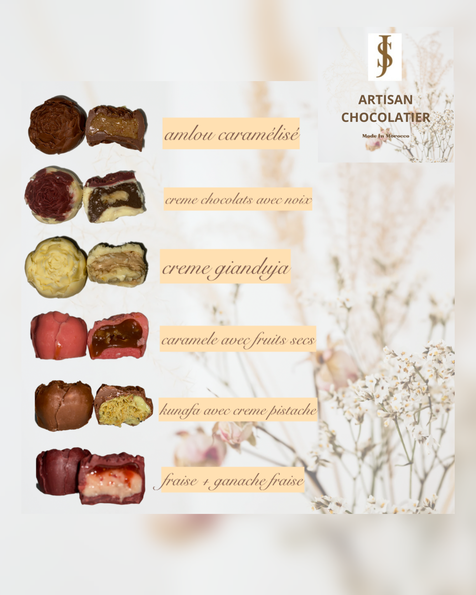 Box chocolat Artisan chocolatier 25PCS