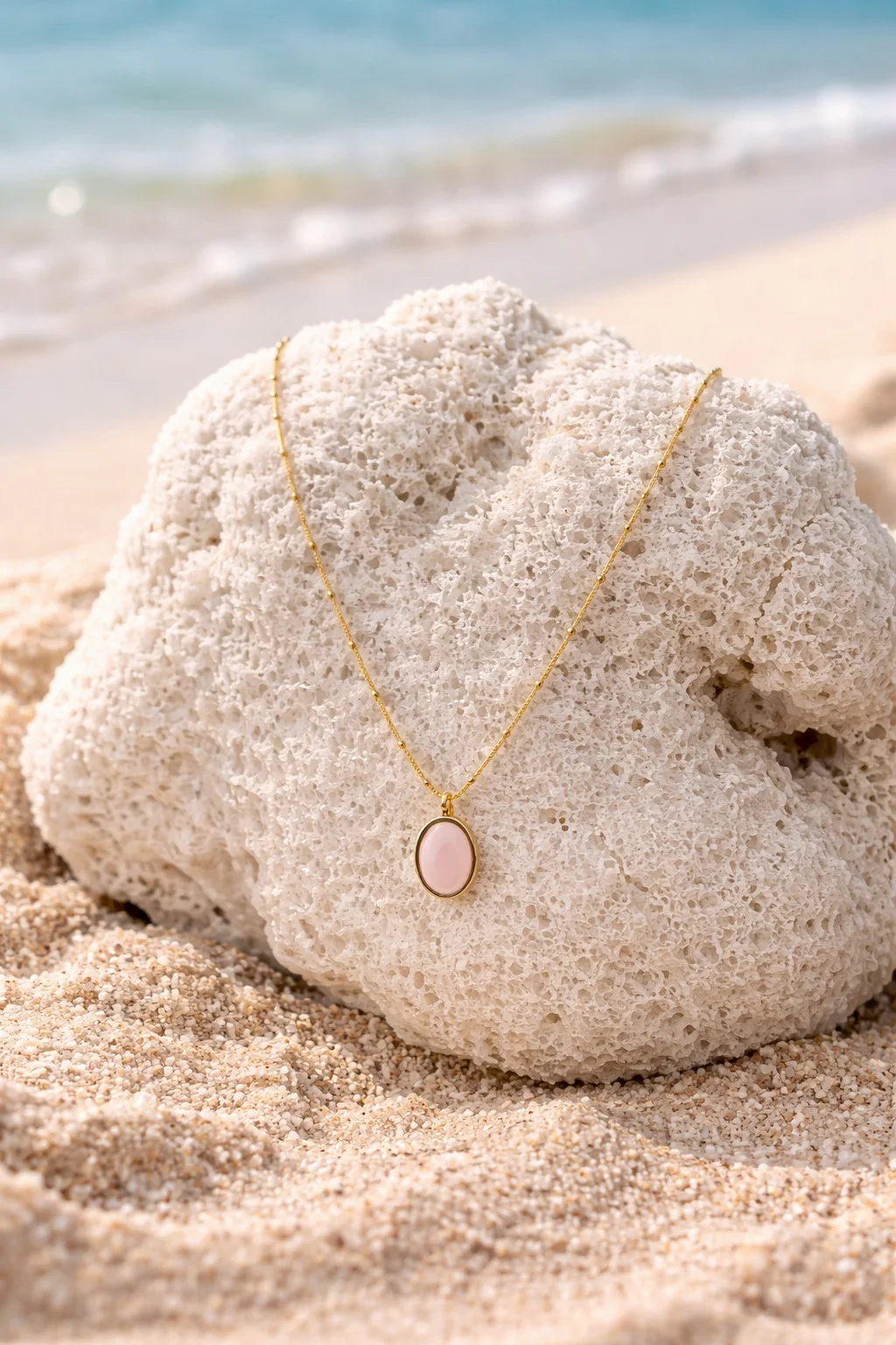 Collier Moonstone Rose bebe🌙