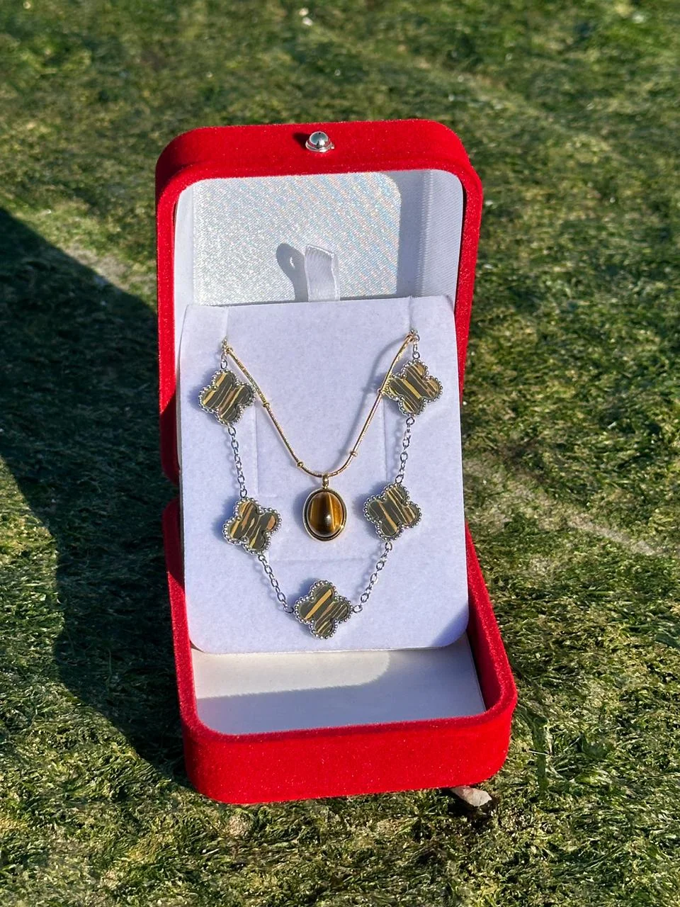 ✨ Pack Moonstone élégant avec bracelet Tiger marron ✨