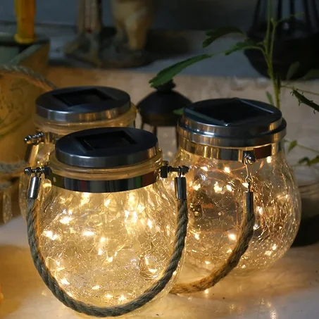 ثريا شمسية كرة الخشخشة - Lustre solaire à boule craquelée