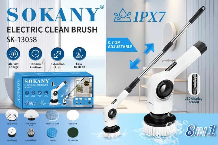 BROSSE DE NETTOYAGE SANS FIL 8 EN 1