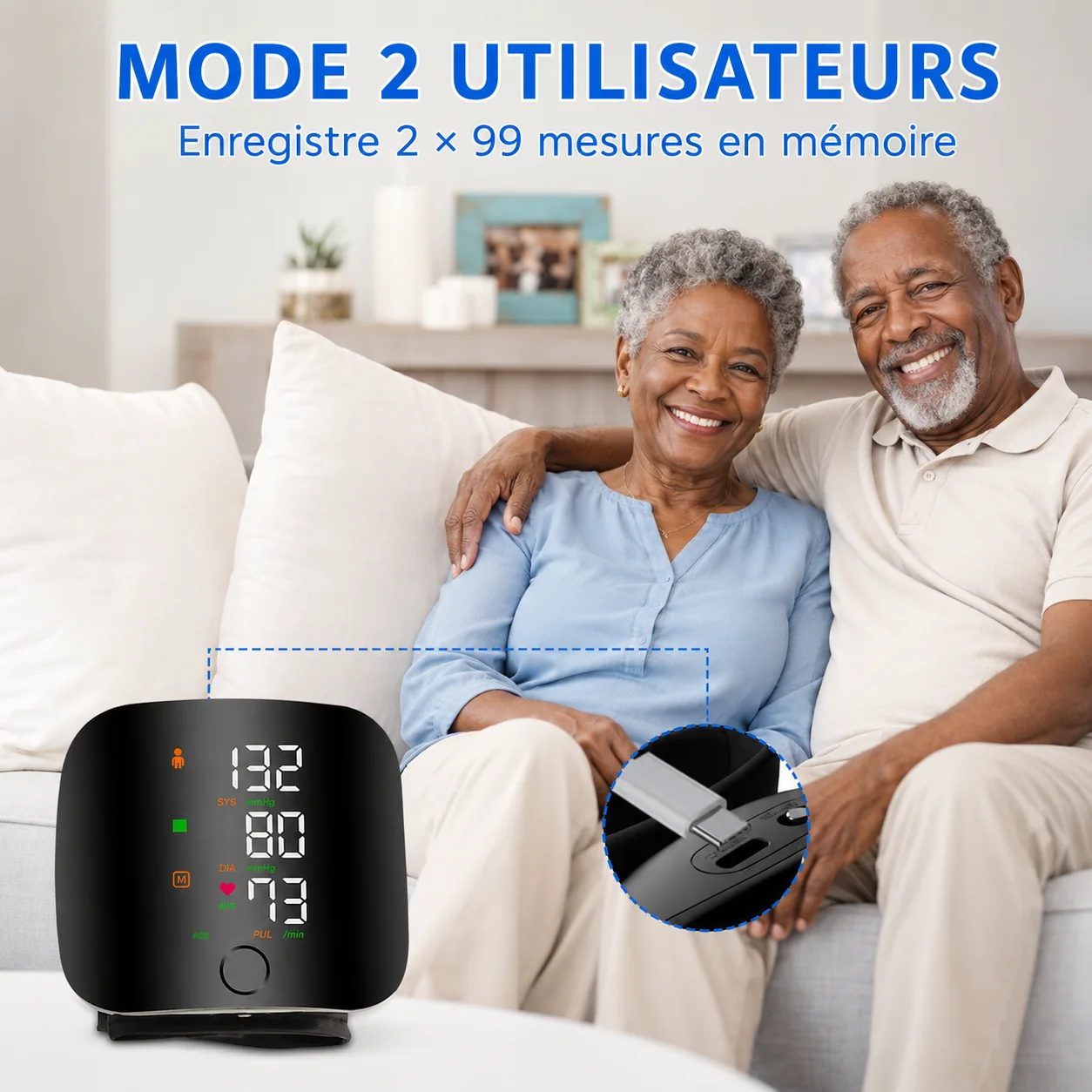 Tensiomètre électronique de poignet rechargeable