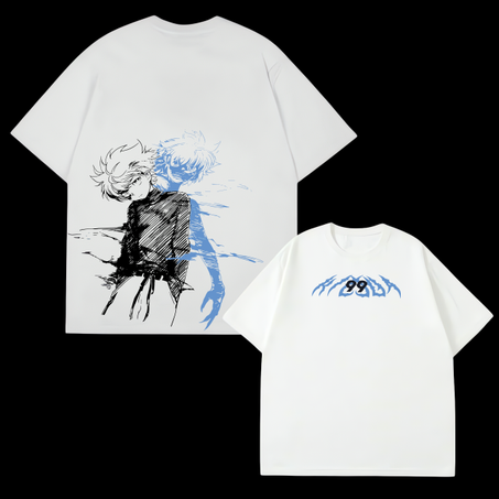 killua white oversized t-shirt