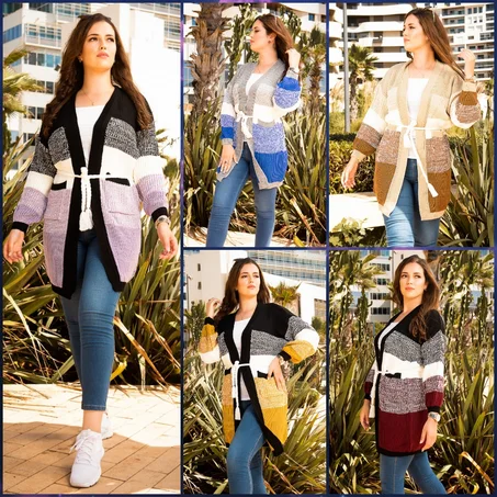 كاب تريكو طويل مع الحزام