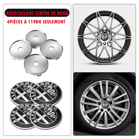 4X autocollant métale centre roue alfa romeo