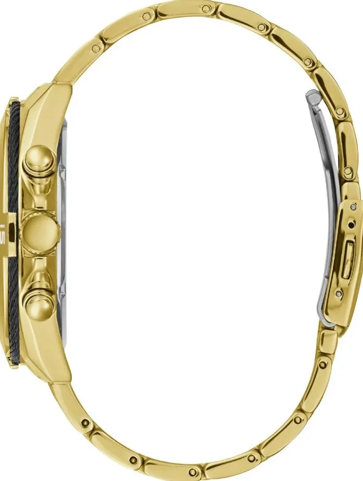 Montre Guess Chrono Surge Pour Homme - Boîtier Et Bracelet Acier Doré, Chronographe, étanche - Neuf Avec Boîte