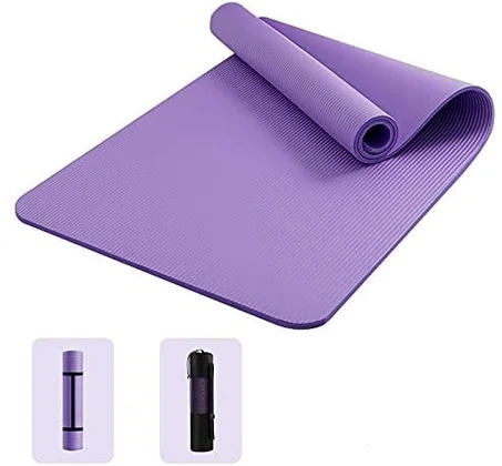 سجاد  يوغا مضاد للانزلاق بسماكة 10 ملم مع سوار مرفق مثالي للتمارين المتقطعة عالية الكثافة والبيلاتس واليوغا والعديد من التمارين المنزلية متوفرة في الألوان