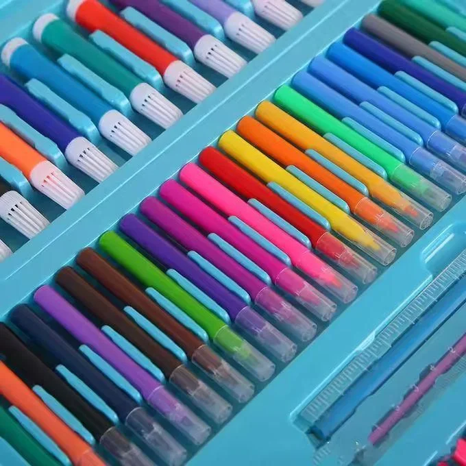 Coffret Artistique Créatif de Dessin, Coloriage et Peinture Super Mega Art Set 208 Pièces pour Enfant dès 3 Ans