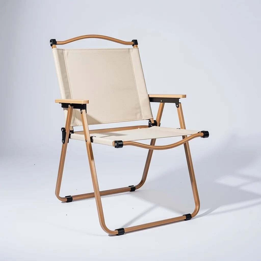 Chaise Pliante et Portable Grand Format au Style Royal avec Accoudoirs pour Camping et Voyage