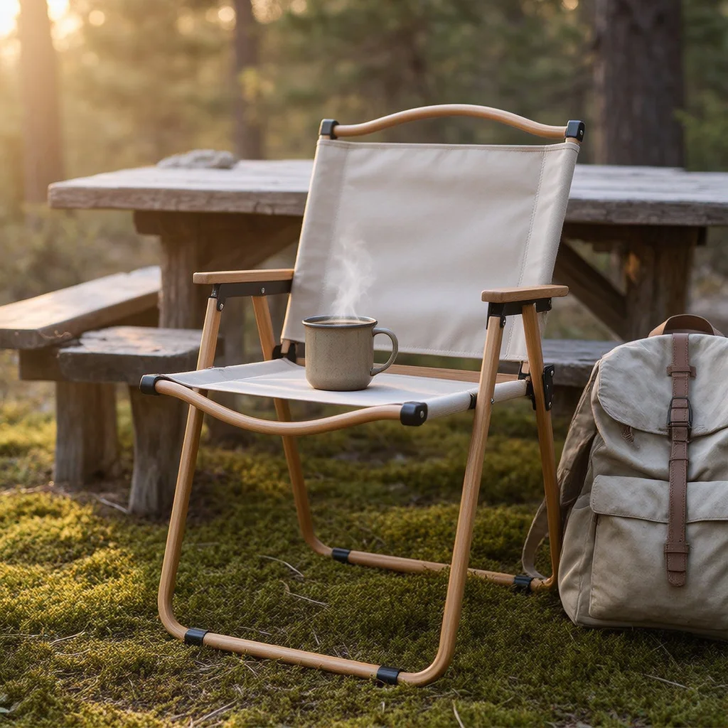 Chaise Pliante et Portable Grand Format au Style Royal avec Accoudoirs pour Camping et Voyage