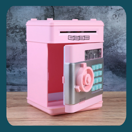 آلة بنك المال للأطفال بكلمة المرور