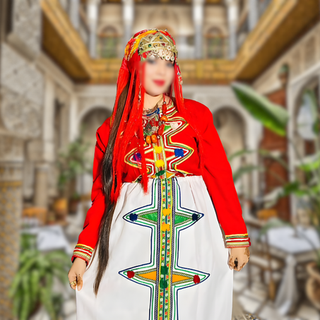 لباس أمازيغي كامل – 3 قطع مع إيدوكان هدية