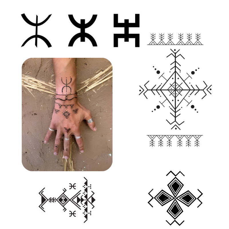 تاتو أمازيغي مؤقت – نقوش طبيعية مستوحاة من التراث