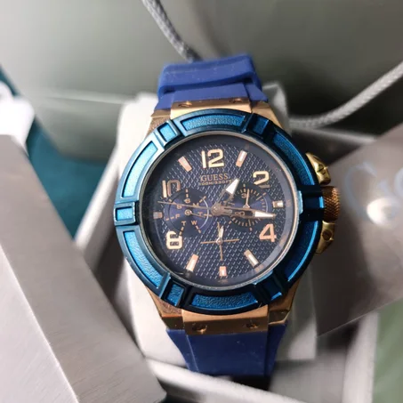 GUESS Men's Blue Rose Gold-Tone Multi-Function Watch (copy)