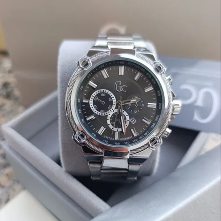 ساعة GC كرونوغراف رجالية ستانلس ستيل فضي