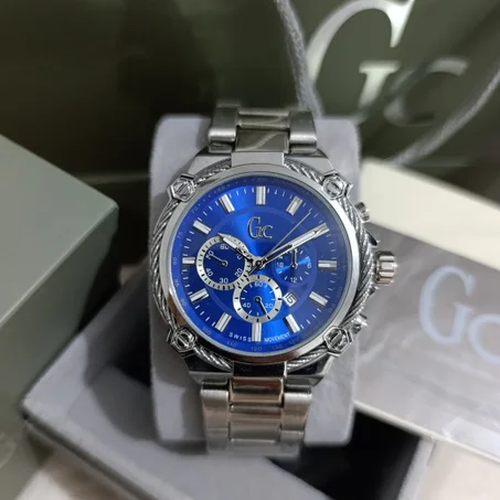 ساعة GC كرونوغراف رجالية ستانلس ستيل فضي