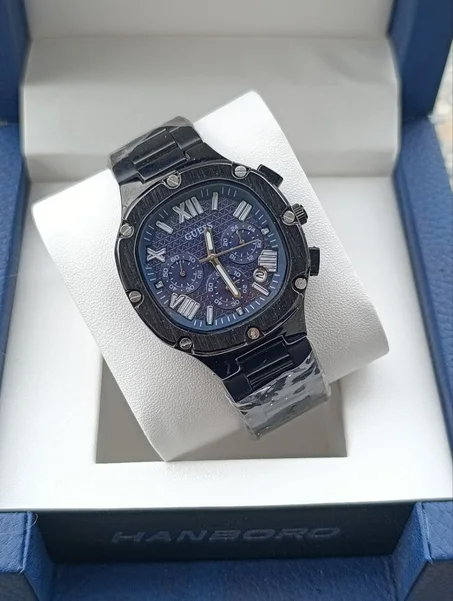 Gc Chronograph Watch (Black/Gunmetal with Blue Roman Dial)