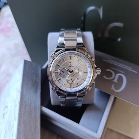 ساعة GC كرونوغراف رجالية ستانلس ستيل فضي