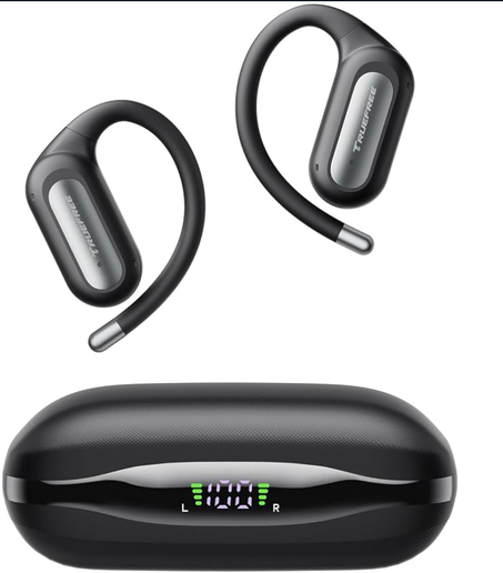 ترو فري سماعات اذن لاسلكية دي اس 1 من ايرفيت، سماعة اذن بلوتوث 6.0 مع شاشة LED، وقت تشغيل 40 ساعة، مقاومة للماء IPX5، ملاءمة امنة، ميكروفون بخاصية الغاء الضوضاء للرياضة والعمل والتنقل