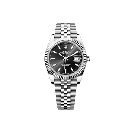 MONTRE NOIR  JUST DATE INOXIDABLE