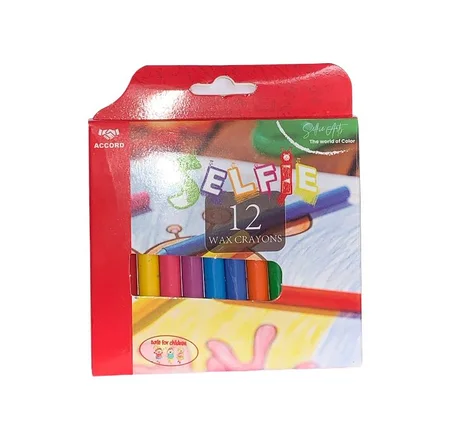 CTRAYONS DE 12 COULEUR A CIRE ACCORD SELFIE WAX 11 CM