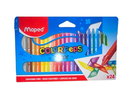 Crayon à Cire 24 Couleur Maped 11cm