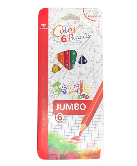CRAYONS DE 6 COULEURS ACCORD SELFIE 360’ JUMBO