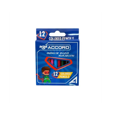 Crayon de Couleur 12 Couleurs ACCORD 11 cm