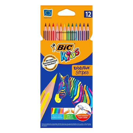 CRAYONS DE 12 COULEURS BIC 18 CM