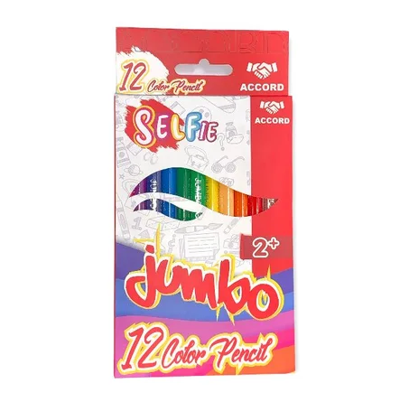 CRAYON DE 12 COULEUR ACCORD SELFIE JUMBO 18 cm