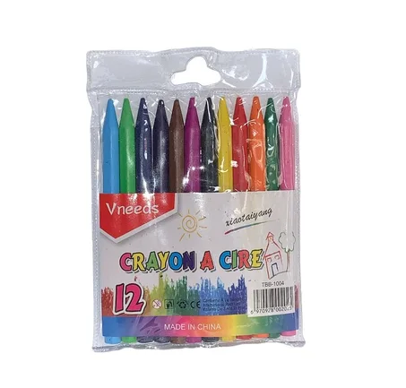 CRAYONS DE 12 GOULEURS A CIRE VNEEDS 11 CM