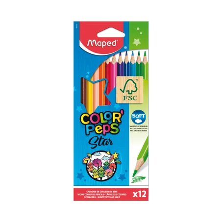 Crayon de 12 Couleur MAPED Star