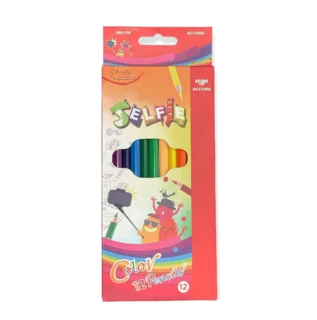 CRAYON DE 12 COULEUR  ACCORD SELFIE 18 CM