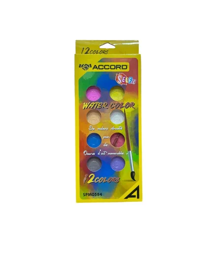 Aquarelles Accord 12 Couleurs avec Pinceaux