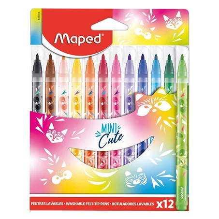 FEUTRE DE COLORIAGE 12 COULEURS MAPED MINI CUTE