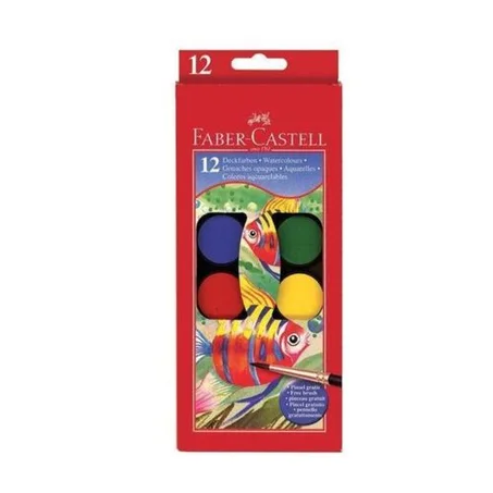 Aquarelles Faber Castell 12 Couleurs avec Pinceaux