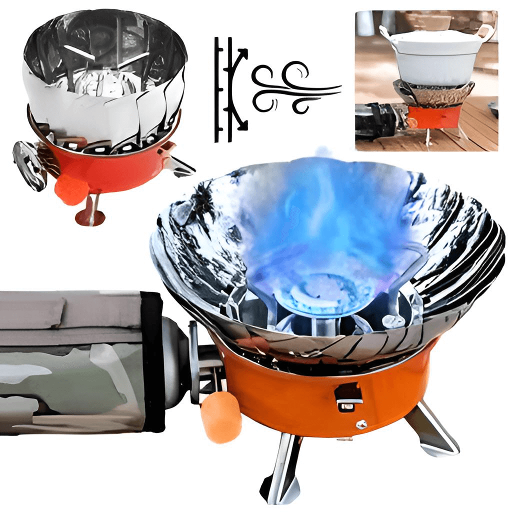 موقد غاز محمول مقاوم للرياح للاستخدام الخارجي