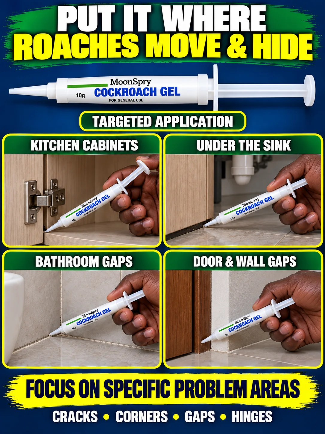 Household areas where Roach Guard can be applied