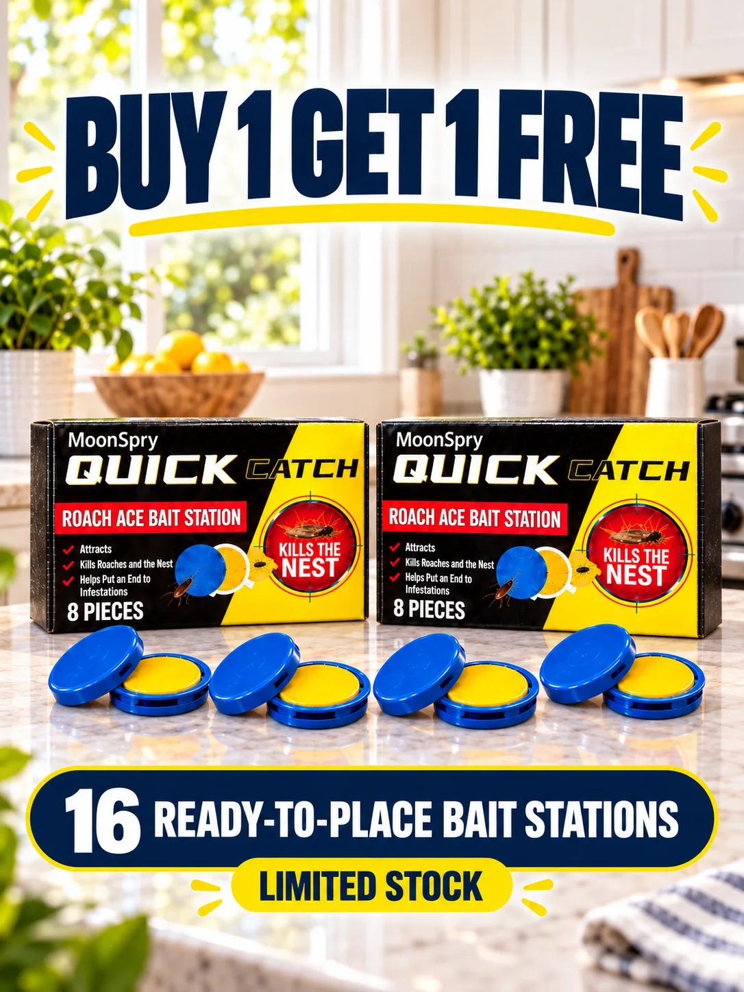 Quick Catch Roach Ace Bait Station (BUY 1 GET 1 FREE)