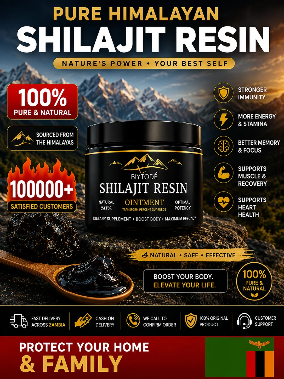 Pure Himalayan Shilajit Resin – Natural Energy & Vitality Booster
