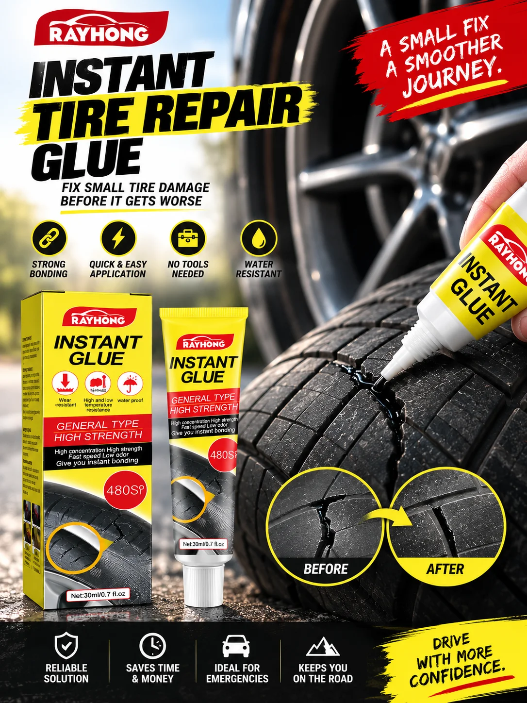 Instant Universal Tire Repair Glue