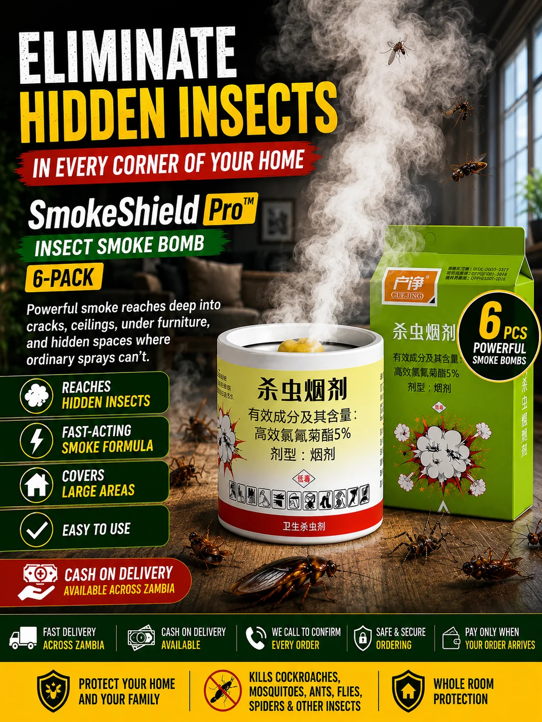 SmokeShield Pro™ Whole-Home Insect Smoke Bomb