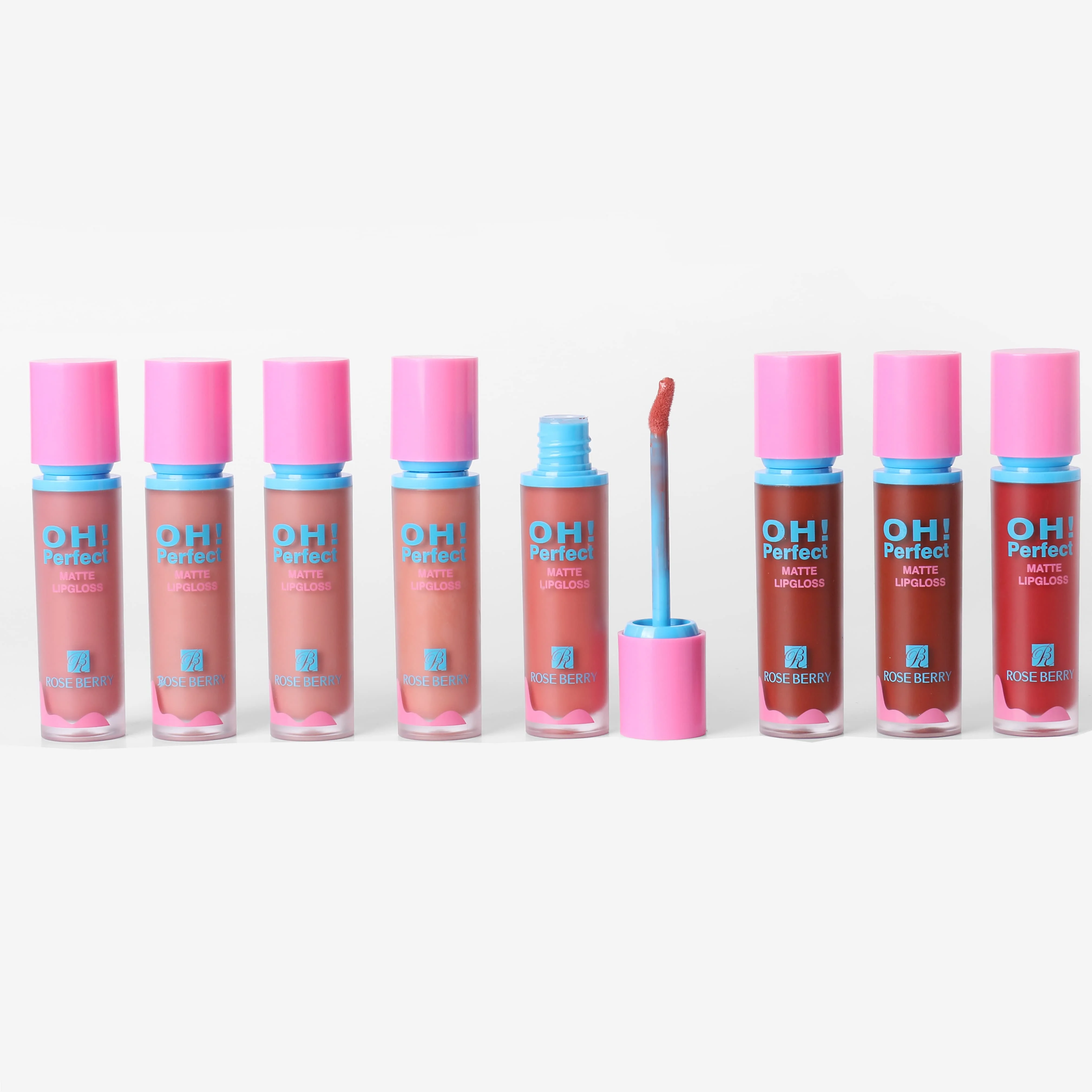 Roseberry OH PERFECT 12pcs - 12 لون ليب جلوس او بريفكيت من روز بيري الوان متعددة