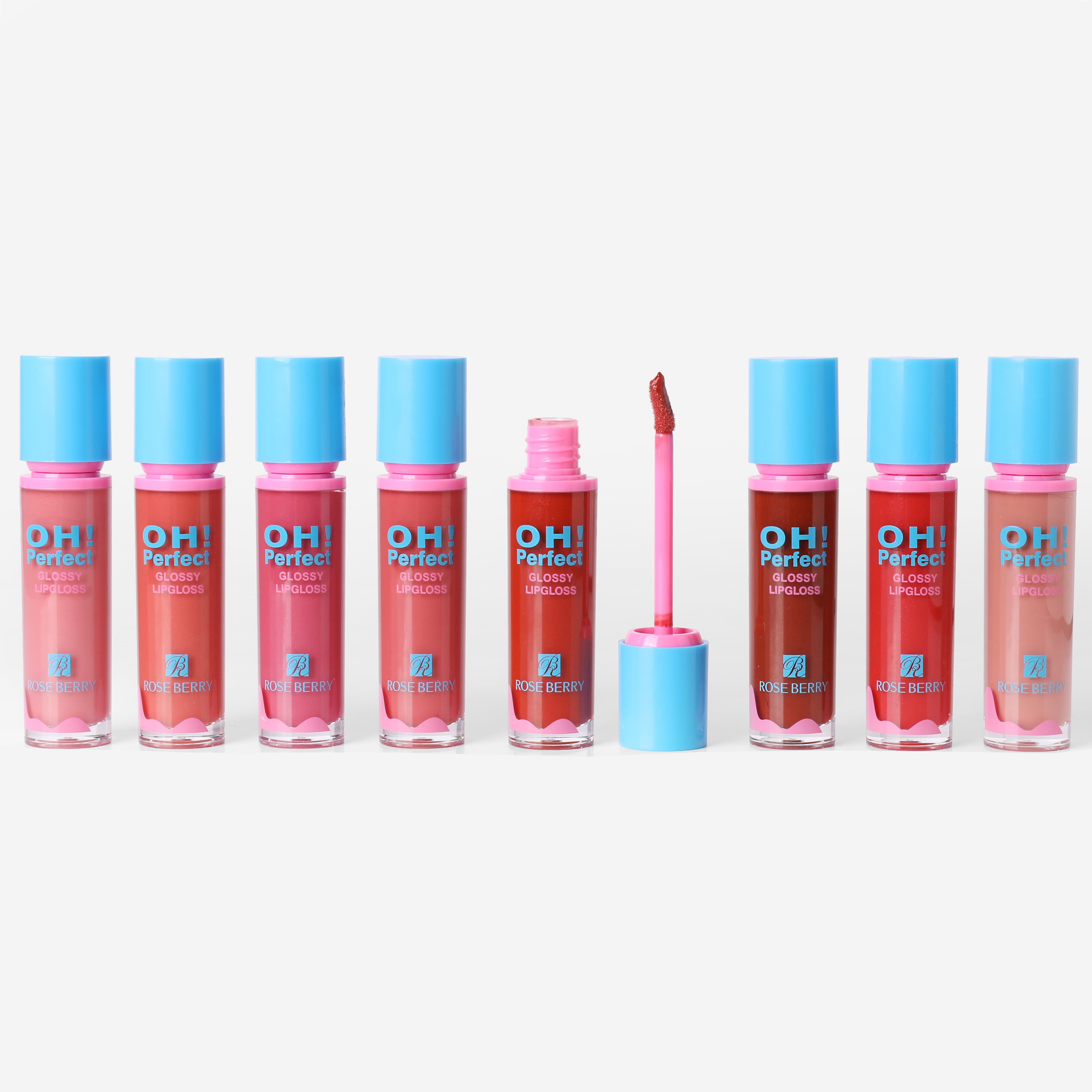 Roseberry OH PERFECT 12pcs - 12 لون ليب جلوس او بريفكيت من روز بيري الوان متعددة