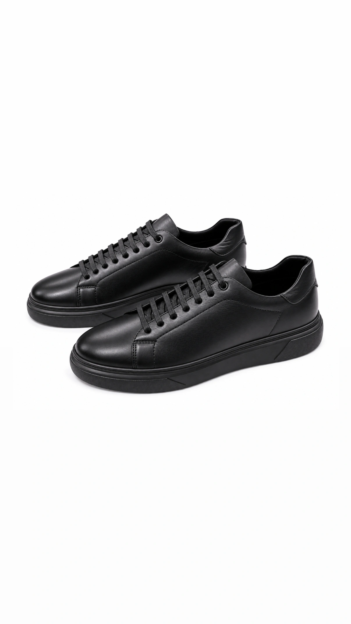 SNEAKERS EN CUIR PREMIUM - NOIR