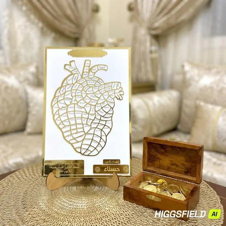 لوحة "نور قلبي" لختم القرآن – مخصصة باسمك (أو اسم من تحب) 🌙✨